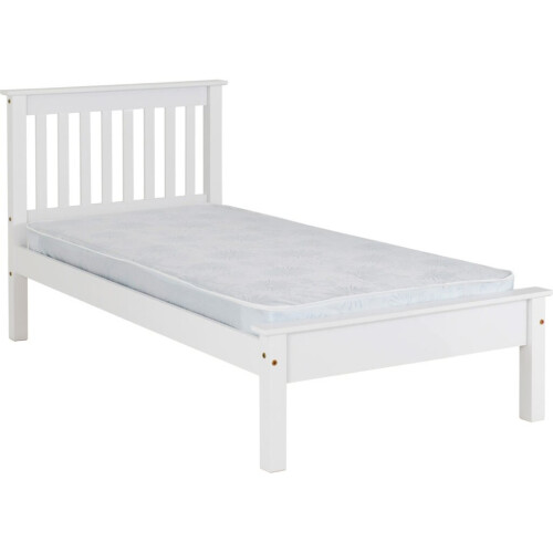 Monaco 3FT Single Low Foot End Bed Frame Only - White