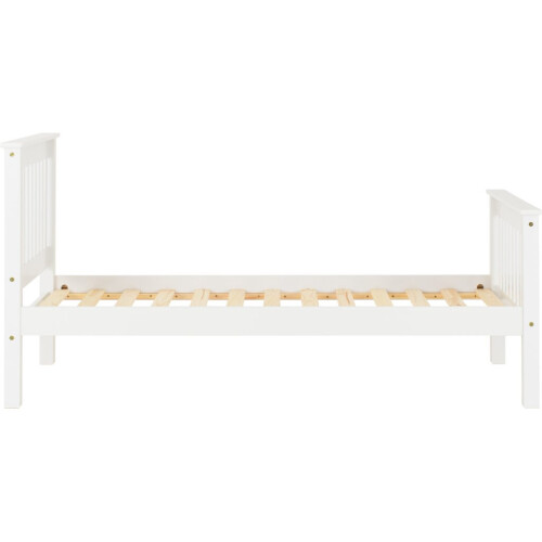 Monaco 3FT Single High Foot End Bed  Frame Only - White 2