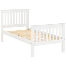 Monaco 3FT Single High Foot End Bed Frame Only - White