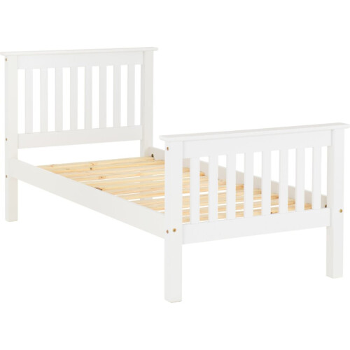 Monaco 3FT Single High Foot End Bed  Frame Only - White
