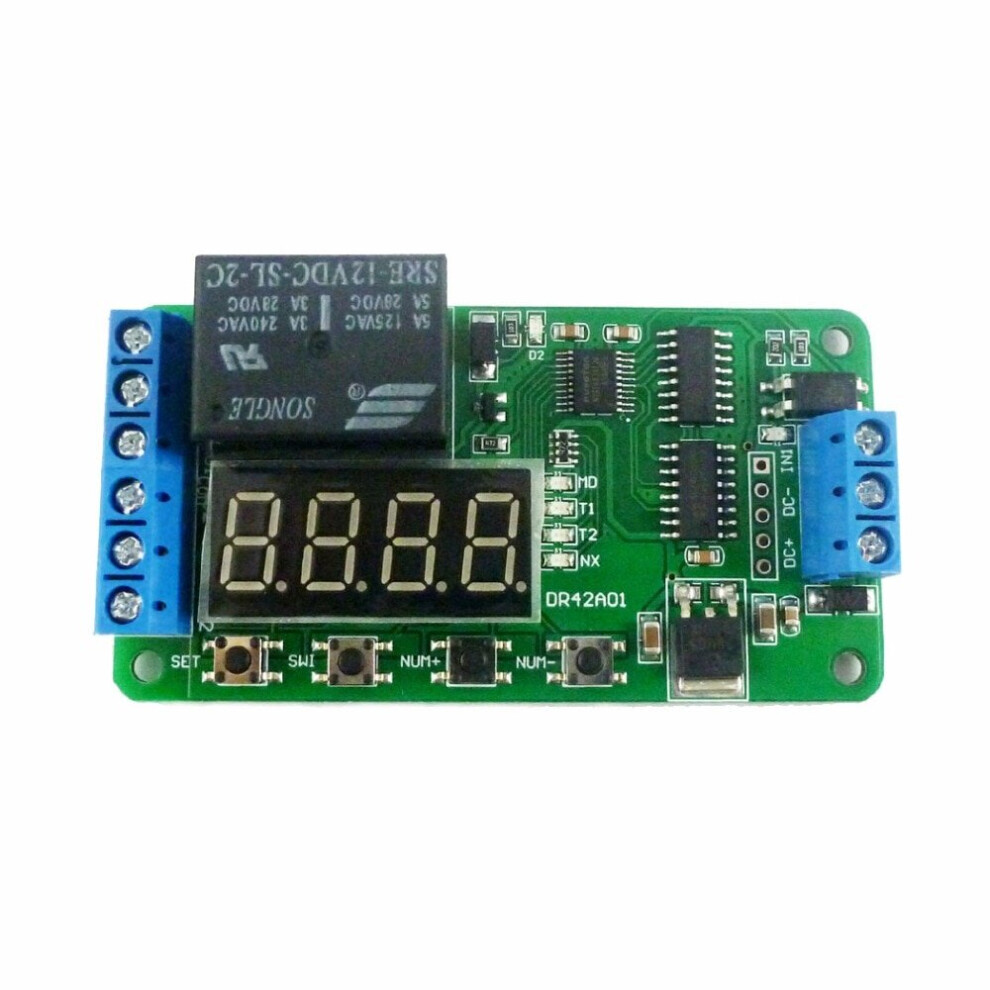 Dc 12V Multifunctional Dpdt Relay Board Delay Relay Time Switch Turn On/Off Plc Module 774048923828
