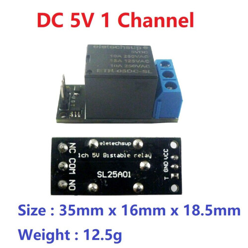 5V 12V 1-4CH Flip-Flop Latch Relay Module Bistable Self-locking Trigger Switch Board for Motor LED PLC 1