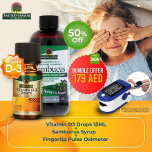 Nature's Answer Vit D3 + Sambucus Syrup + Fingertip Pulse Oximeter