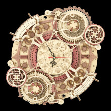 (Zodiac Wall Clock) TIME ART 3D Wooden Model Building Block Kits Zodiac Wall Clock DIY Assembly