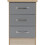 Seconique Nevada 3 Drawer Bedside Chest Grey Gloss/Light Oak Effect Veneer 5