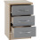 Seconique Nevada 3 Drawer Bedside Chest Grey Gloss/Light Oak Effect Veneer 6