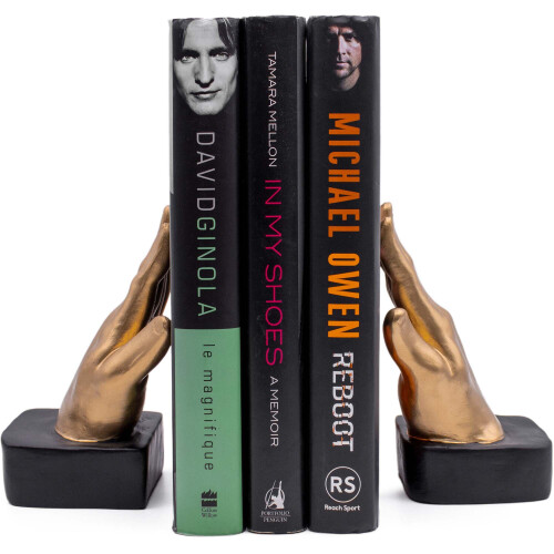 Resin Open Palm Reading Hands Bookends Weighted Base Book Holders Set