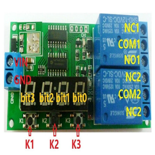 KC22B02_5V DC 5V 2 Channel Multifunction Delay Timer Module Delay Relay Controller Motor Reverse Cycle Loop Timers 2