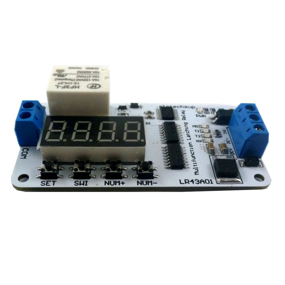 Dc 12V 10A Magnetic Latching(Keep) Multifunction Energy Saving Delay Relay Time Switch Turn On/Off Plc Module 774048925020