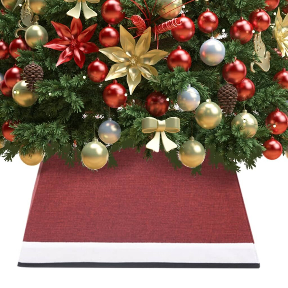 vidaXL Christmas Tree Skirt Red & White Tree Ornament Decoration Base Cover