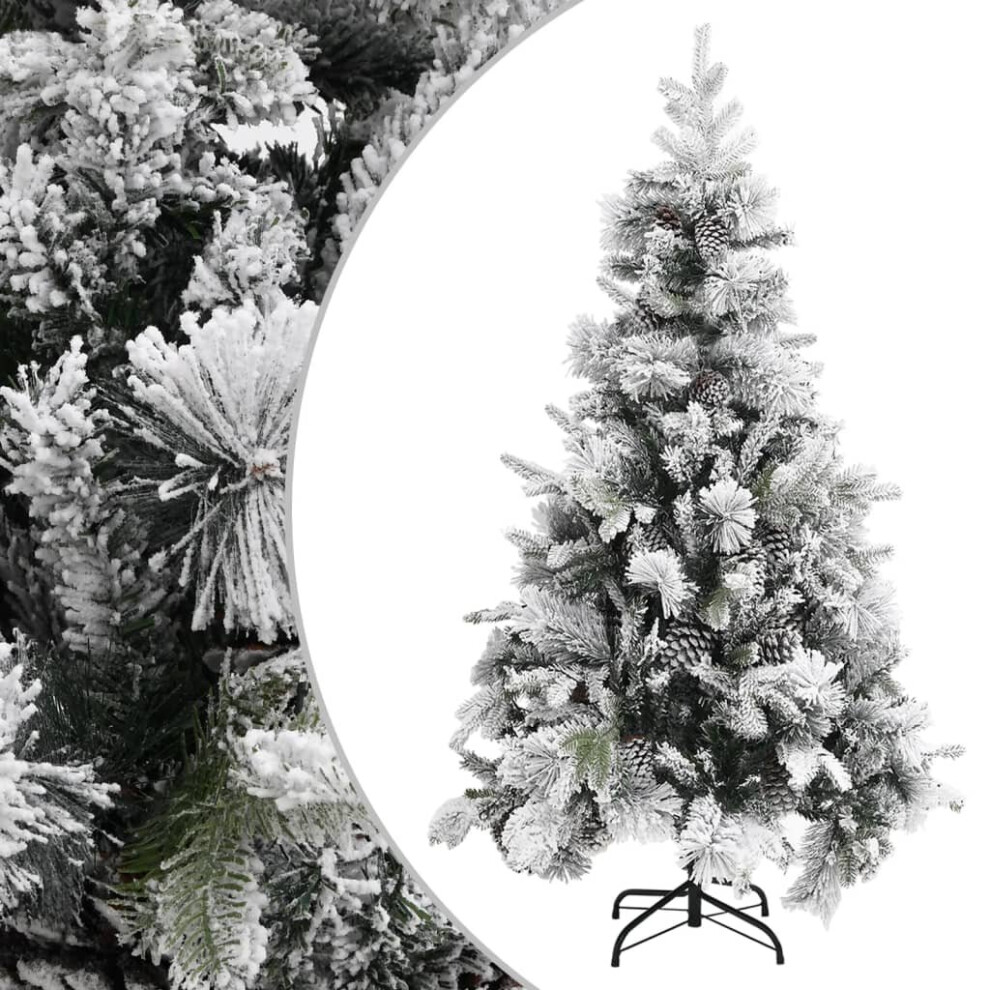 vidaXL Christmas Tree With Flocked Snow&Cones 195 Cm PVC&PE Holiday Decoration