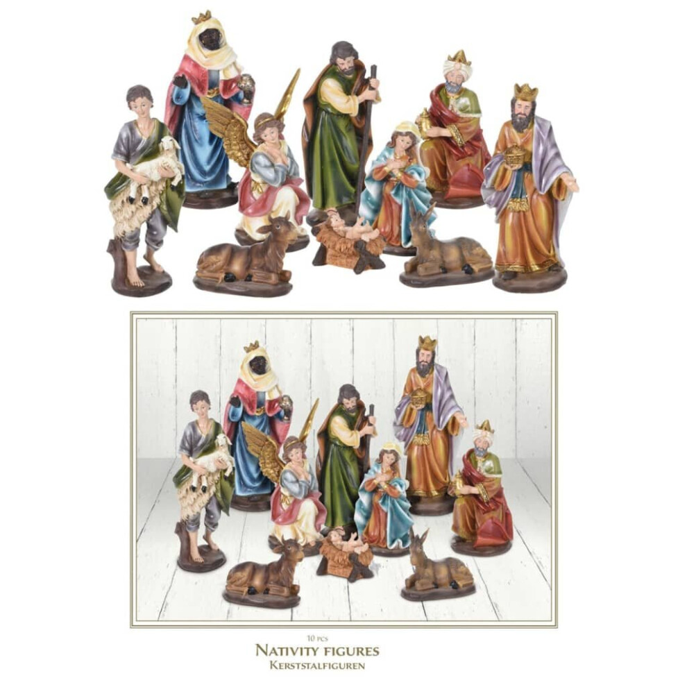 Ambiance Christmas Decoration Nativity Figures Set 10 Piece Seasonal Decor