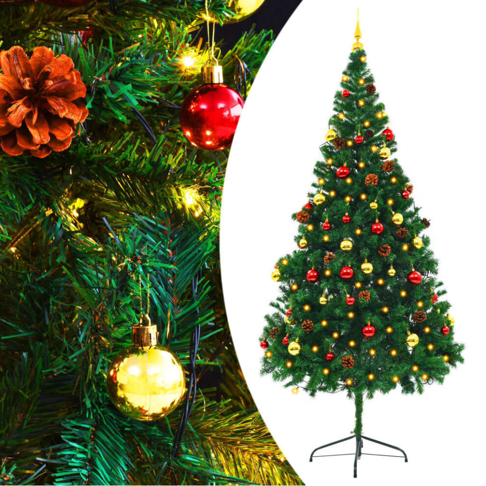 Vidaxl Artificial Christmas Tree With Baubles And Leds Green 210 Cm Xmas Tree