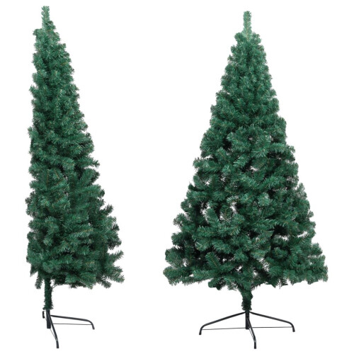 VidaXL vidaXL Artificial Half Christmas Tree with Stand Green PVC Xmas Tree Unit 2