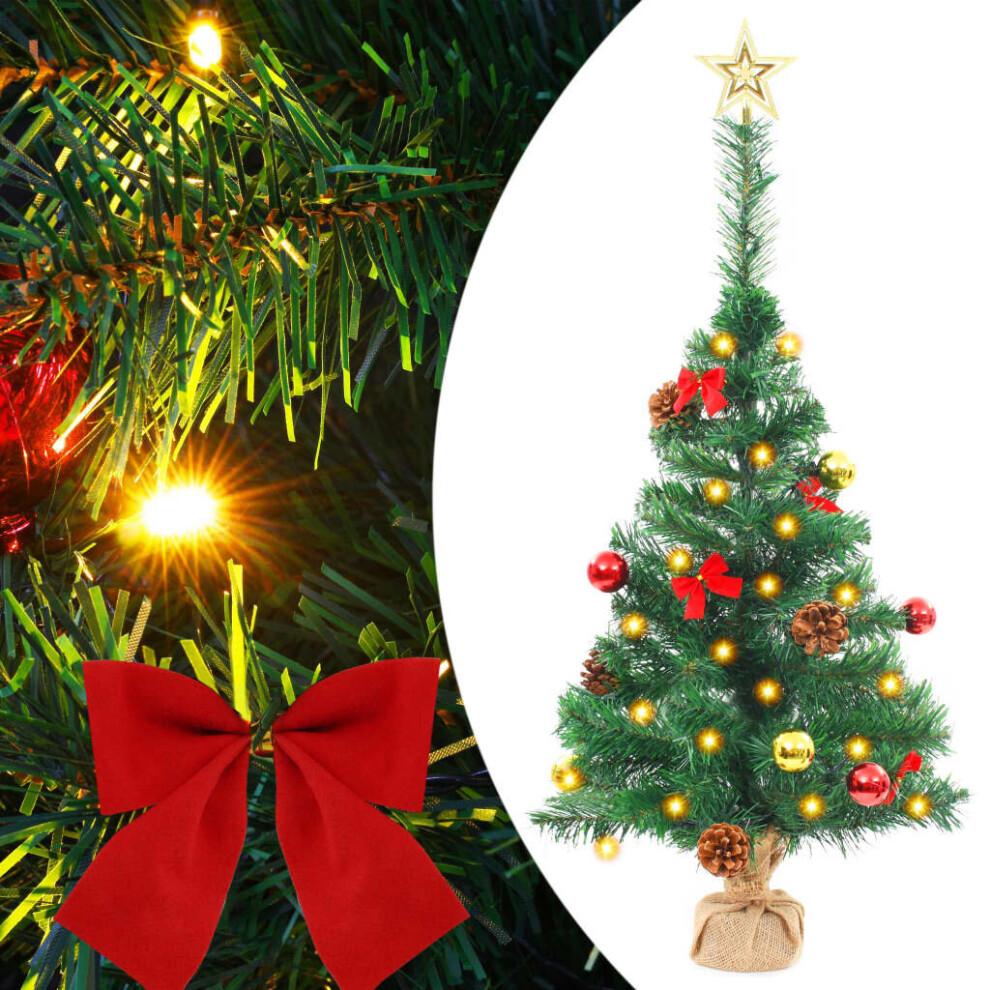 Photos - Garden & Outdoor Decoration VidaXL Artificial Pre-lit Christmas Tree with Baubles Artificial Tree Green 