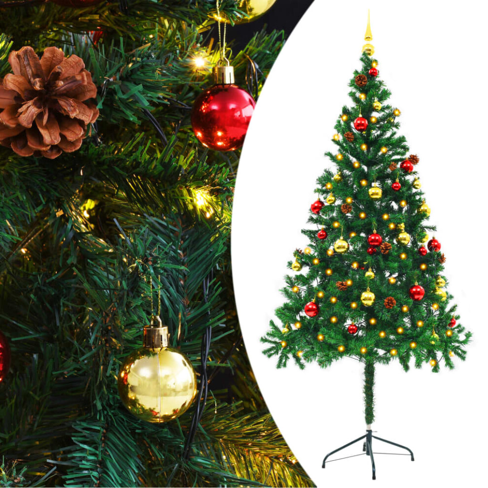 Vidaxl Artificial Pre-Lit Christmas Tree With Baubles Artificial Tree Green
