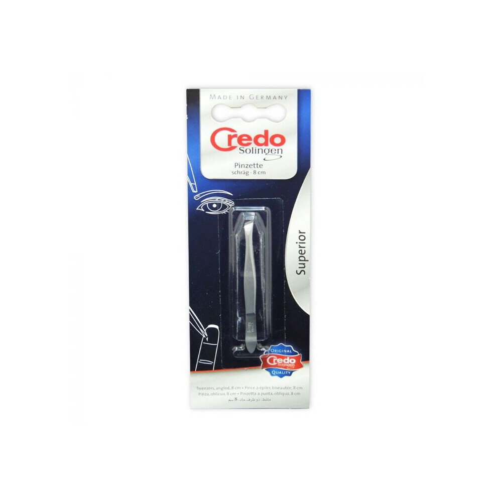 Credo Solingen Tweezer 3 Slanted Matt Chromium Precision Beauty Tool13518