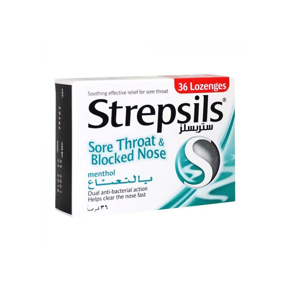 Strepsils Sore Throat & Blocked Nose Lozenges 36'S