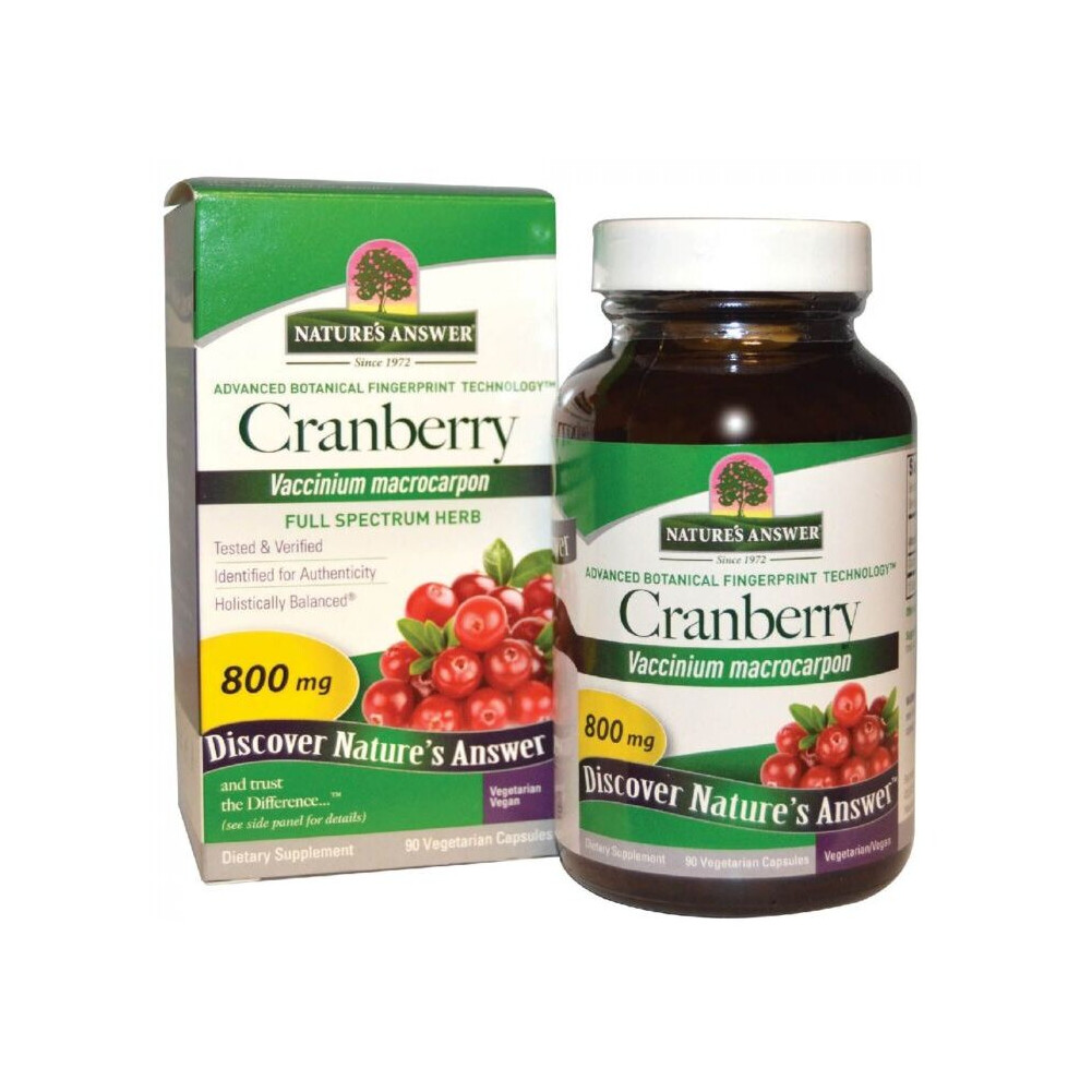 Nature's Answer Cranberry 800 Mg Vegetarian Capsules 90'S