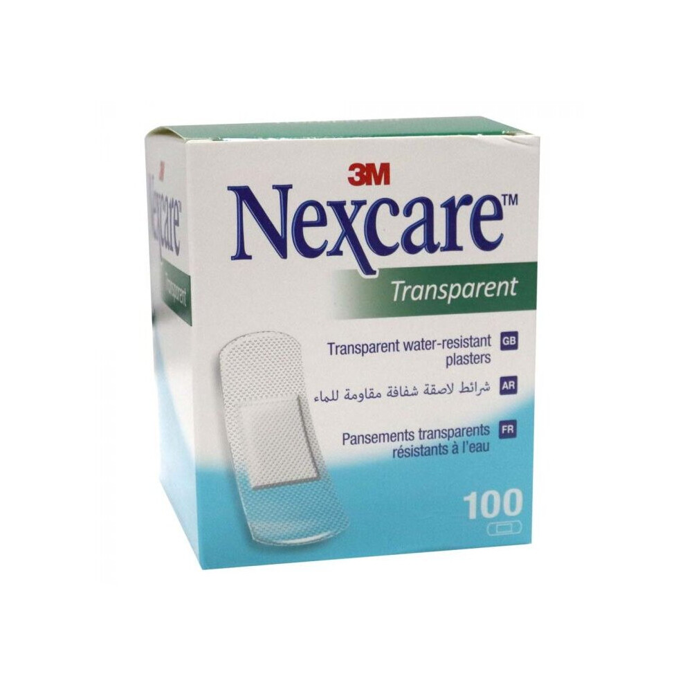 3M Nexcare Transparent Water Resistant Plasters Sensitive Skin Technology 100'S