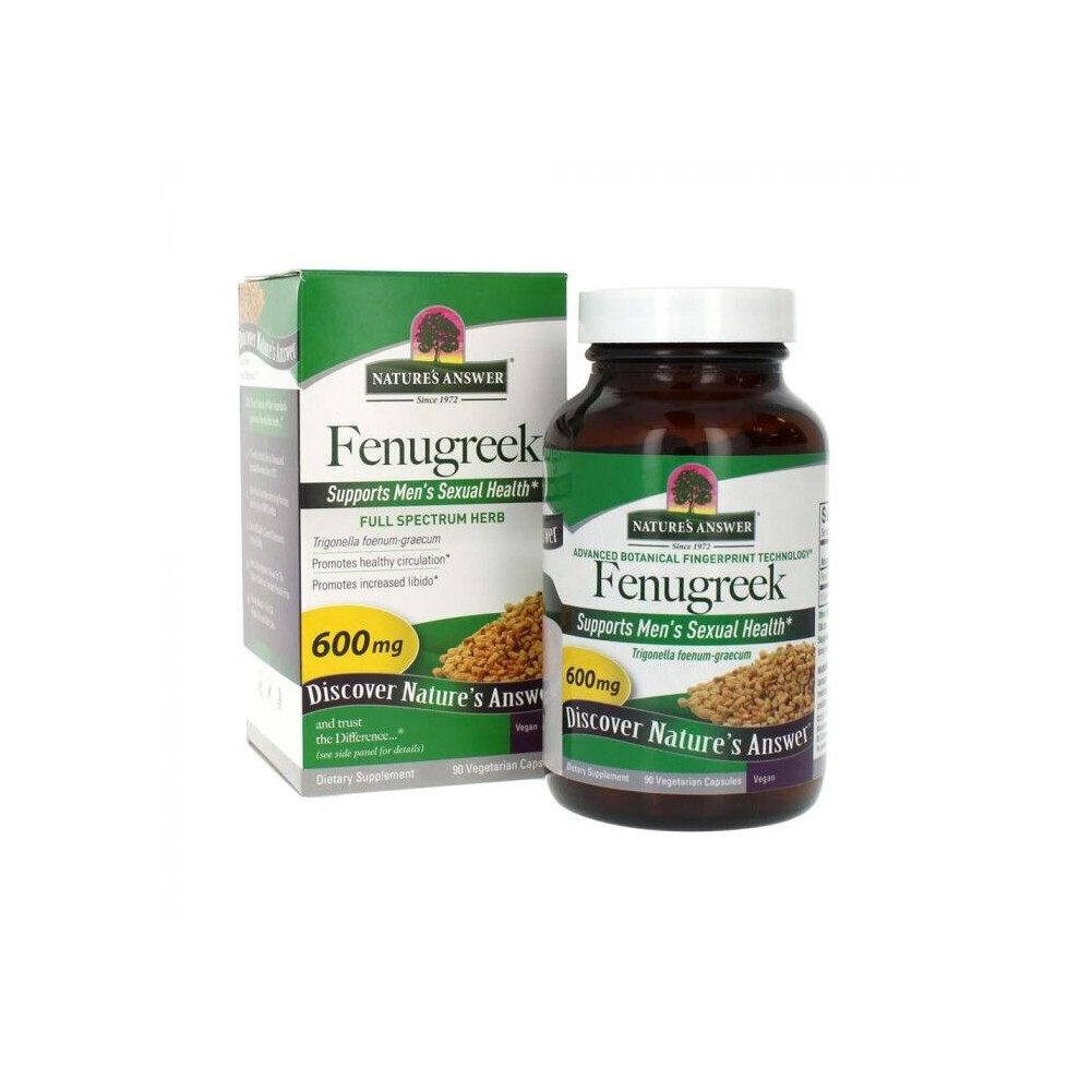 Nature's Answer Fenugreek Seed 600 Mg Vegetarian Capsules 90'S