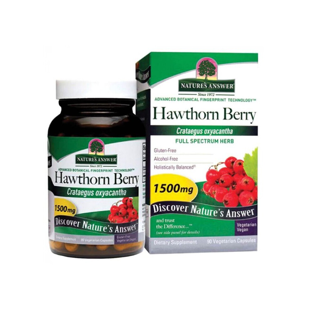 Nature's Answer Hawthorn Berry 1500 Mg Vegetarian Capsules 90'S