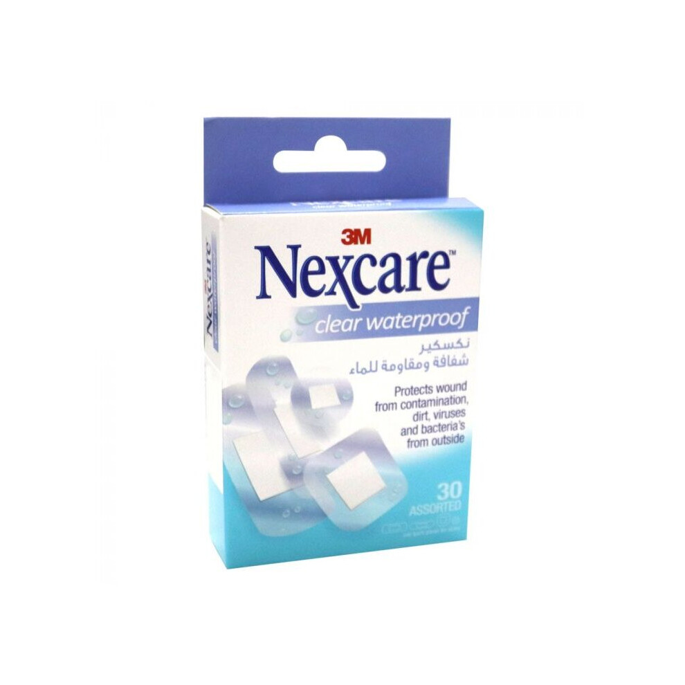 3M Nexcare Clear Waterproof Assorted Bandages Waterproof Bandages 30'S