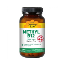 Country Life Methyl B12 5000 mcg Cherry Flavor Lozenges 60's