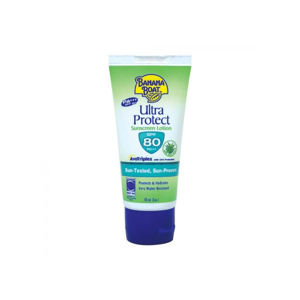 Banana Boat Ultra Protect SPF80 Sunscreen Lotion Aloe-Vera-Contains Vit E & C 90ml