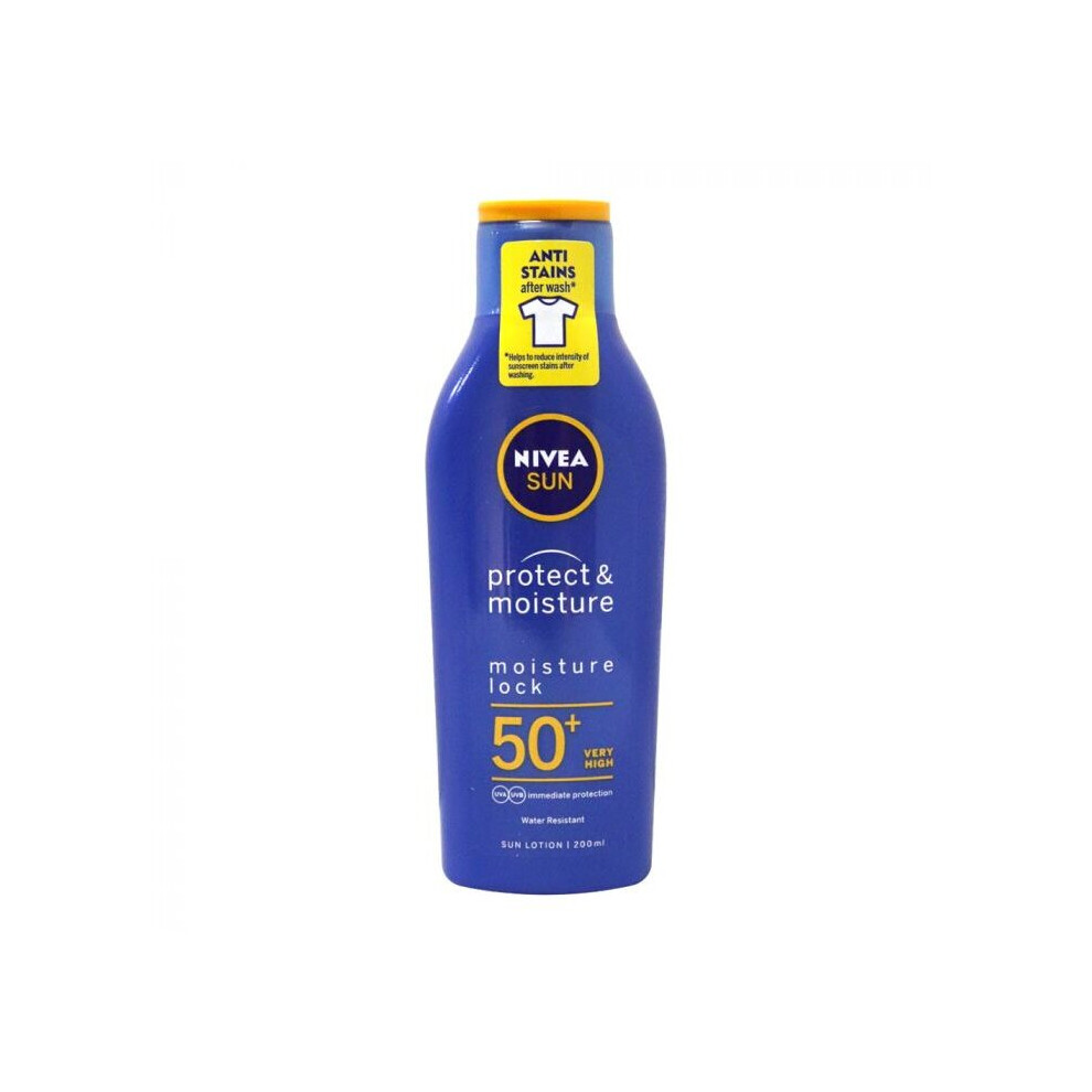 Nivea Sun Protect & Moisture Lotion SPF50+Sunscreen with Moisture, 200ml