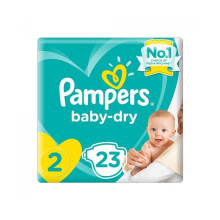 Pampers New Baby Dry 2 Small 3-6 kg 23's