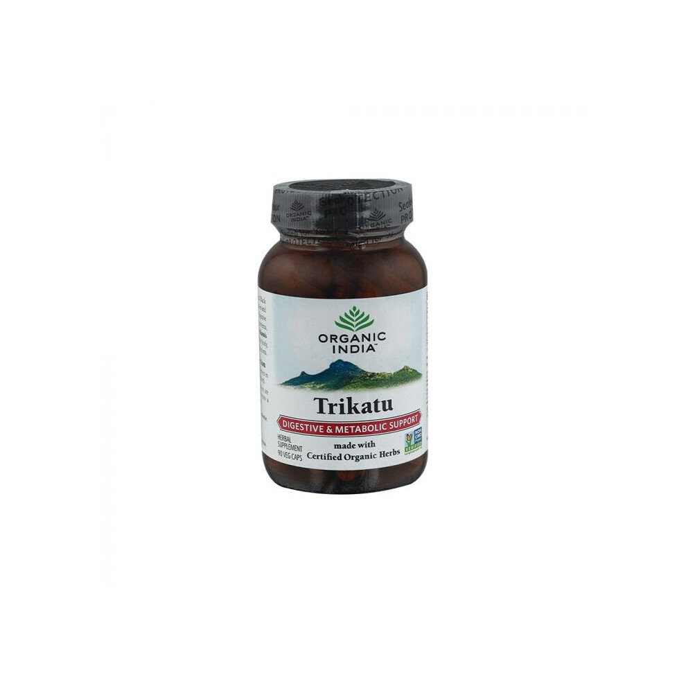 Organic India Trikatu Vegetable Capsules: Herbal Capsules For Digestive Support.90's