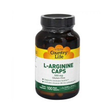 Country Life L-Arginine Vegan Capsules Vitamin B6 Supports Immune Function 100's  500 mg