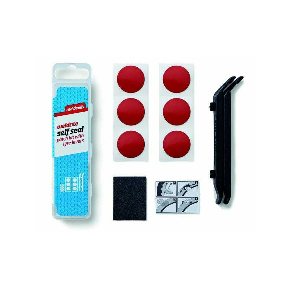Weldtite Devils Self Seal Patch Kit With Tyre Levers-image-OPC-P5ZVB5H-NEW