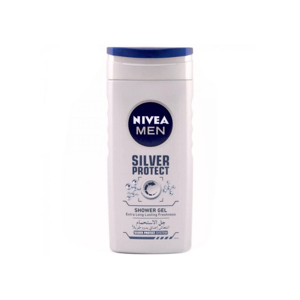 Nivea Men Silver Protect Shower Gel Multi-Use body face & hair 250ml