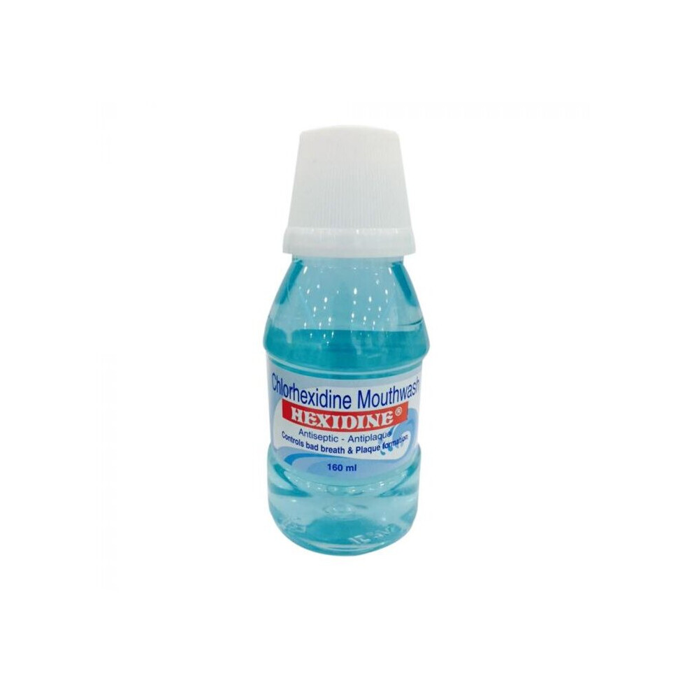 Hexidine Mouthwash AO100001310 - Antiseptic Oral Rinse, 160ml: Fights Plaque, Bad Breath & Gingivitis, Gentle on Gums, Enamel Protection