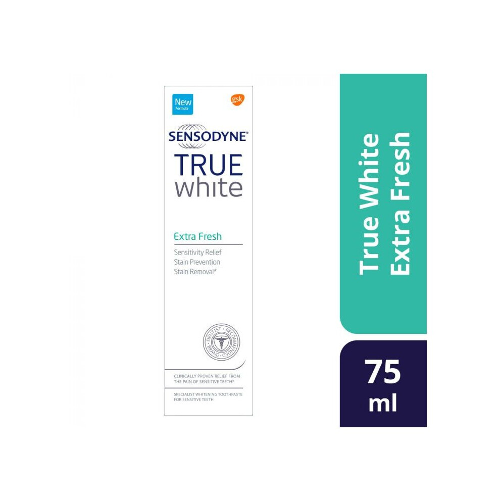 Sensodyne True White Mint Toothpaste Lasting sensitivity protection Stain Prevention 75ml