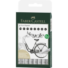 Kynä - FABER-CASTELL - ECCO PIGMENT - 8 kappaleen pakkaus - Musta väri - Ohut kärki