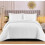 (Double, White) New Luxury Embossed Quilted Pom Pom Bedding Set 1