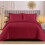 (Super King, Red) New Luxury Embossed Quilted Pom Pom Bedding Set 1