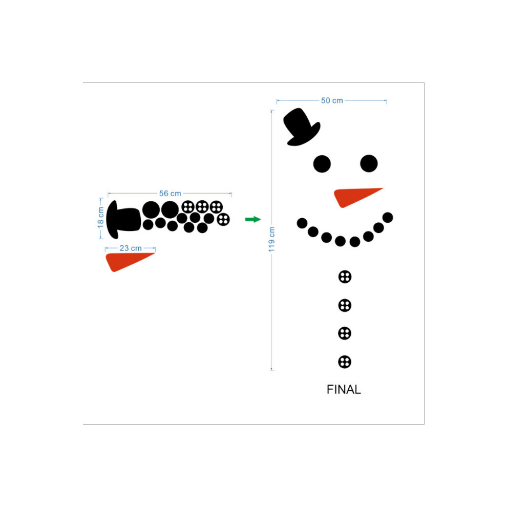 (D) Christmas Snowman Emoji Sticker Self-adhesive Holiday Decoration Cartoon Refrigerator Sticker Home Wall Sticker