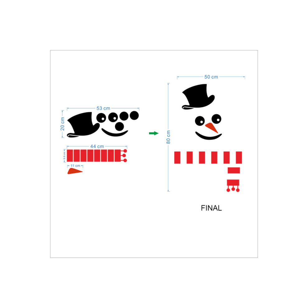 (C) Christmas Snowman Emoji Sticker Self-adhesive Holiday Decoration Cartoon Refrigerator Sticker Home Wall Sticker