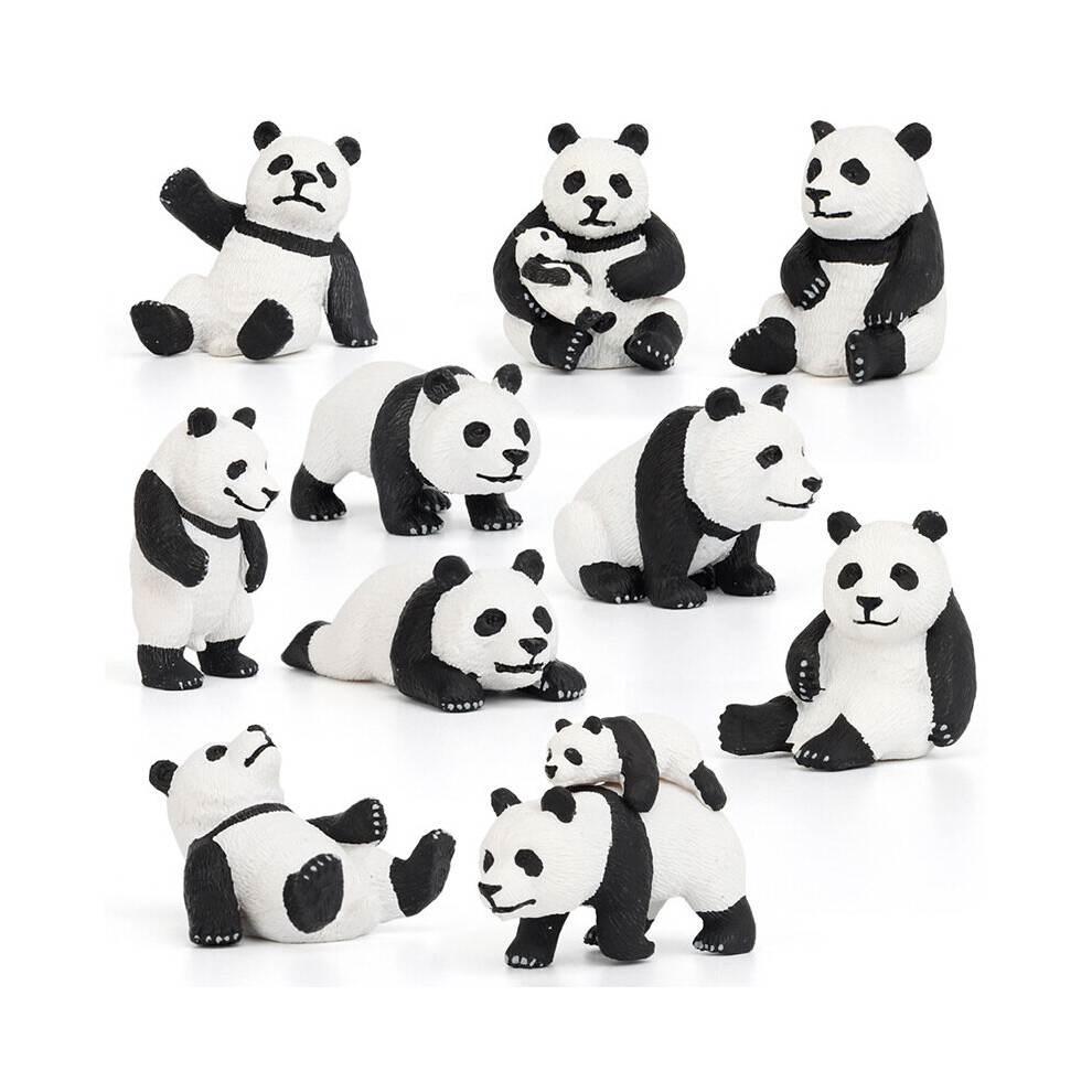 10pcs Simulation Panda Model Scene Decoration Accessories Cognitive Learning Toys