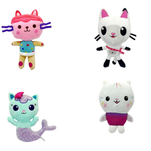 4PCS/SET Gabby's Dollhouse Plush Soft Stuffed Doll Kids Toy UK