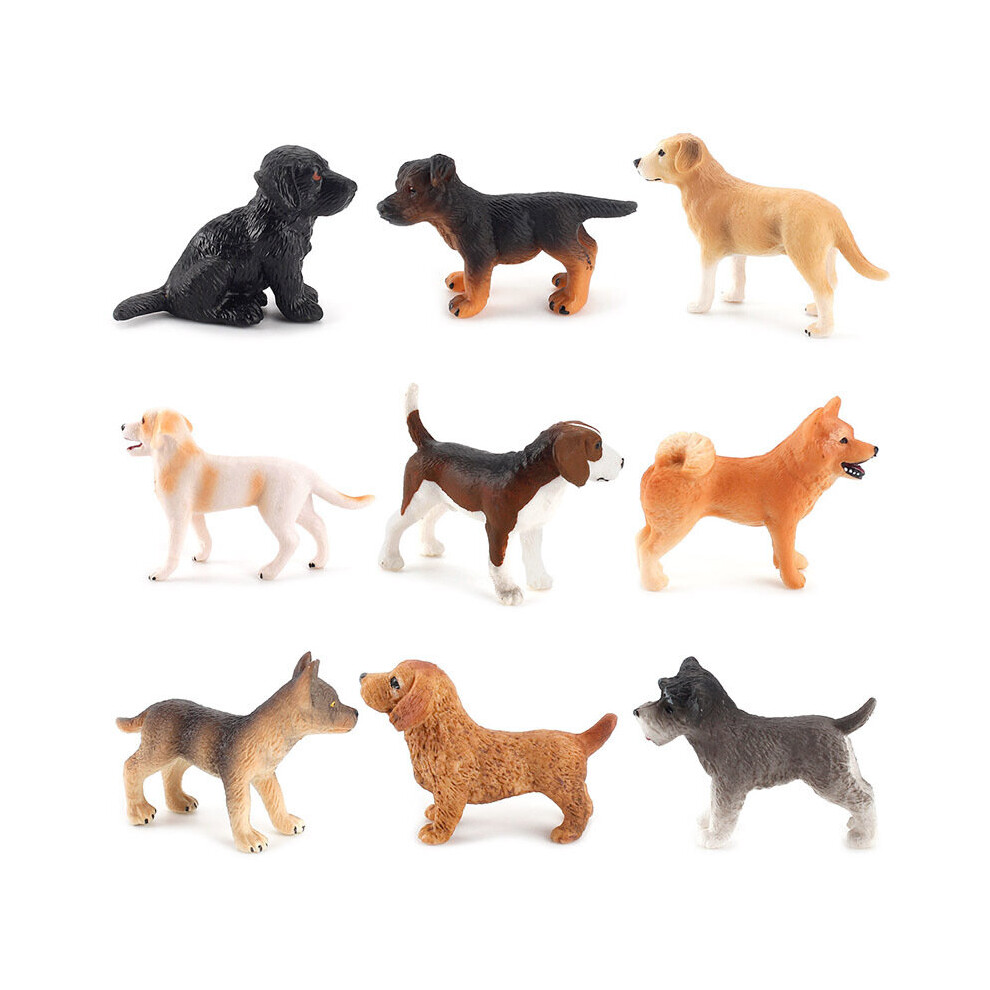 9pcs puppy model simulation farm animal Shiba Inu Shepherd Dog Beagle Labrador Solid Pet Decoration