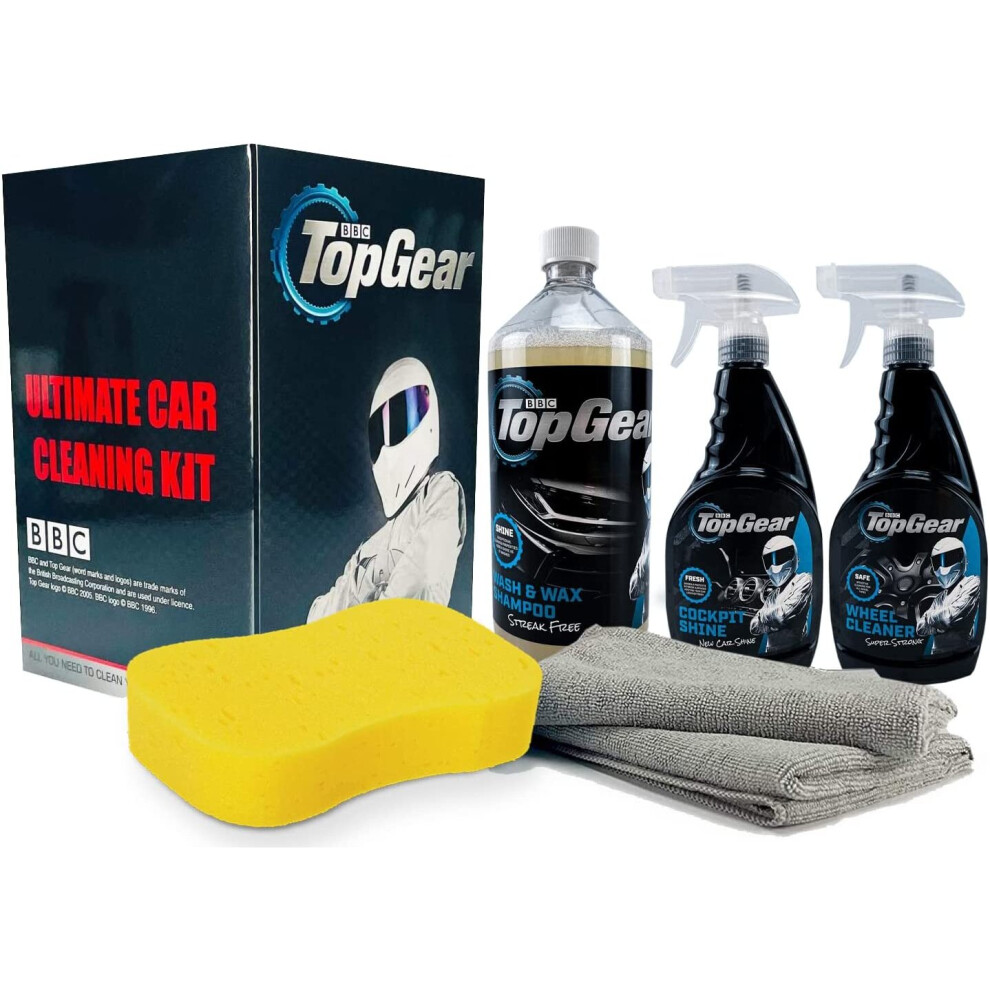 8pc Top Gear Car Cleaning Kit | Car Valeting Kit