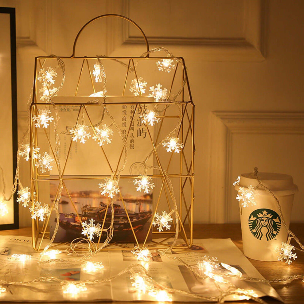 (Warm White Light) 6M Battery Power LED String Fairy Lights Xmas Waterproof Outdoor Garden Decor UK