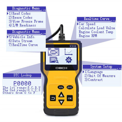 V310 OBD2 OBDII Auto Motor Code Scanner Leser 2