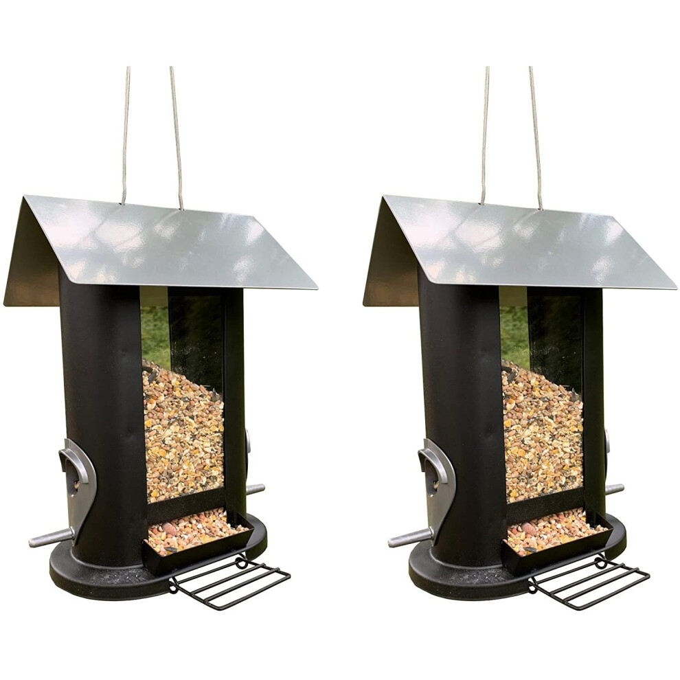 Wentworth Bird Seed Feeder with 4 Feeding Ports (Set of 2)