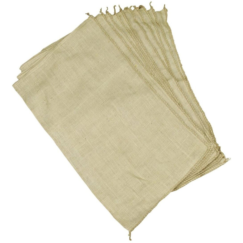 Pack of 10 Large Hessian Jute Potato Storage Sacks